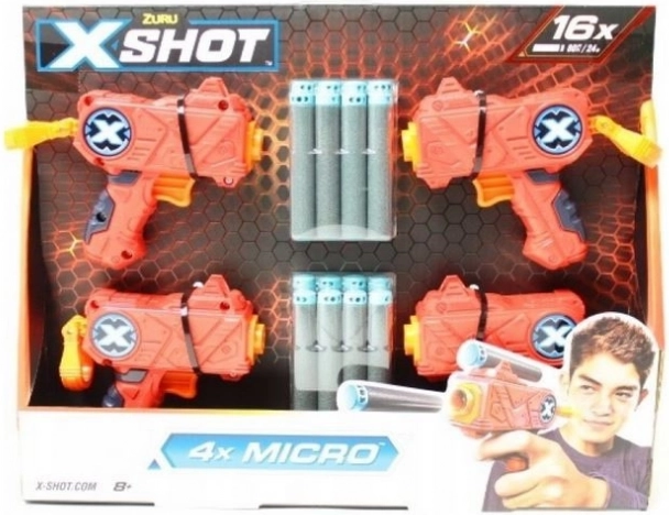 Set de lanzadores Excel Micro (paquete de 4) con 16 dardos
