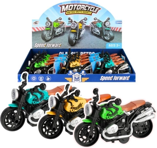 Moto retro – modelo metálico de 13 cm para niños