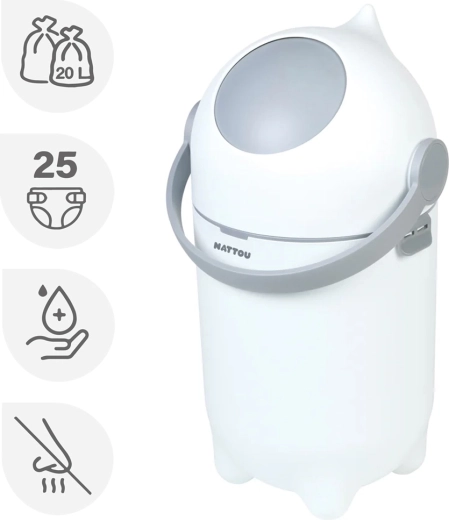 Nattou cubo para pañales Dropy beige 20 l