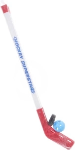 Set de palos de hockey de plástico con disco y pelota 75 cm