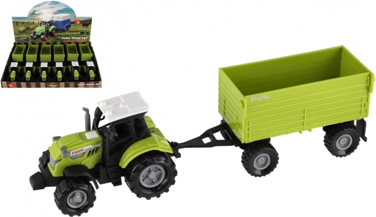 Tractor de plástico con remolque 26 cm con luz y sonido