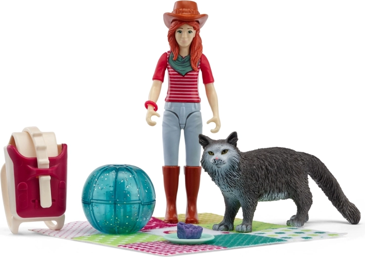 Schleich pocket set diversión de picnic con Hannah y una gata