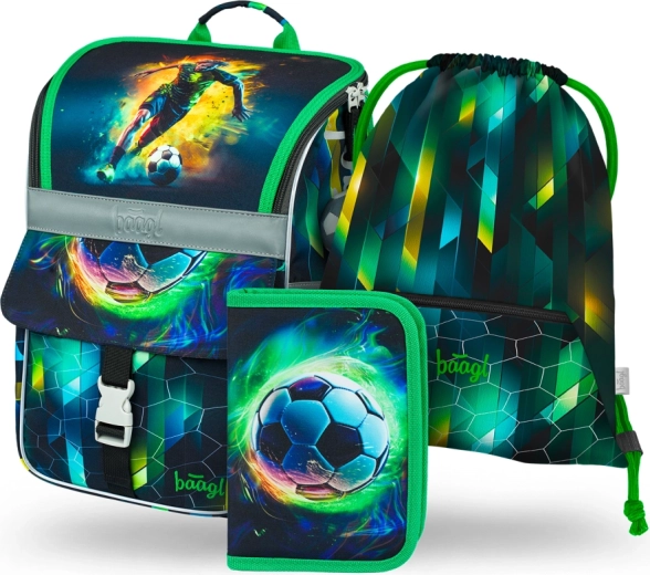 Set escolar Baagl Zippy jugador de fútbol – cartera escolar, estuche y bolsa