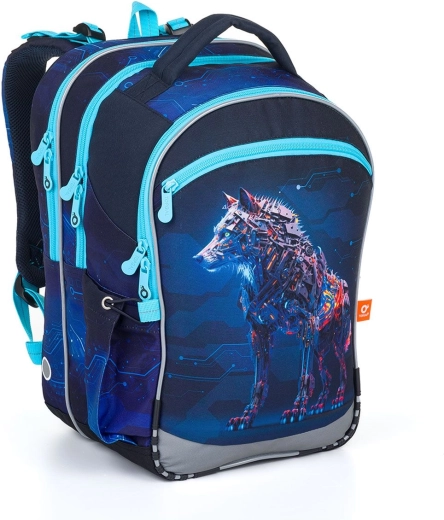 Mochila escolar Topgal con motivo de lobo coco