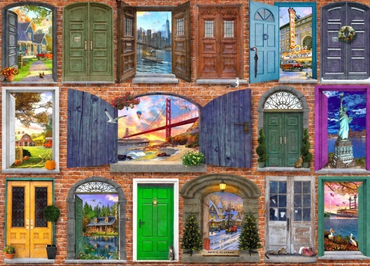 Puzzle Puertas USA 1500 piezas BLUEBIRD