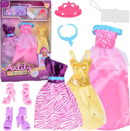 Conjunto de ropa moderna para muñecas: vestidos y accesorios