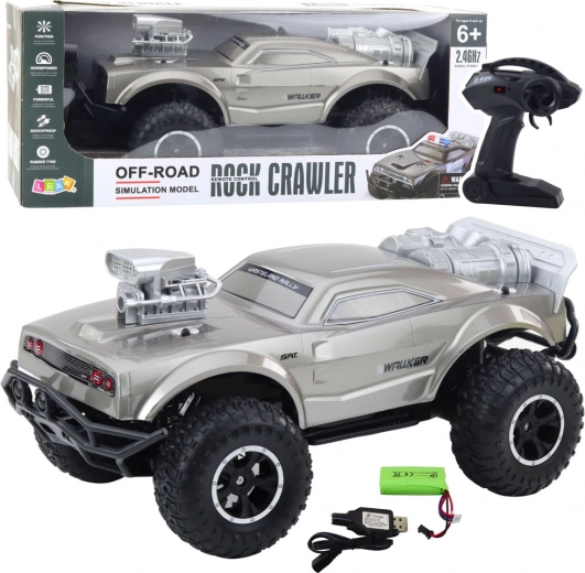 Gran coche deportivo todoterreno RC 1:8, plateado