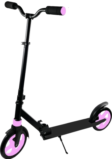 Patinete plegable negro-rosa con suspensión