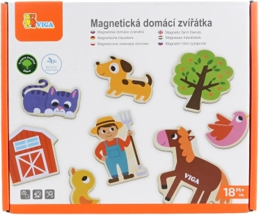 Imanes de madera Viga de animales domésticos - 20 unidades