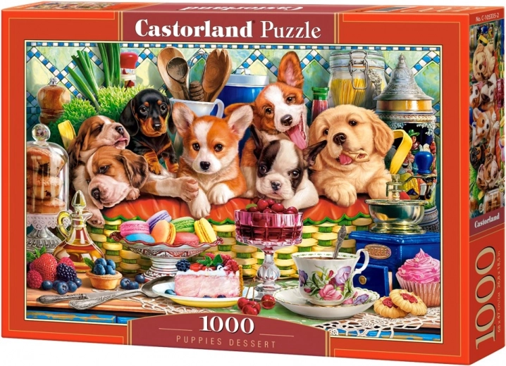 Puzzle de 1000 piezas: postres y cachorros