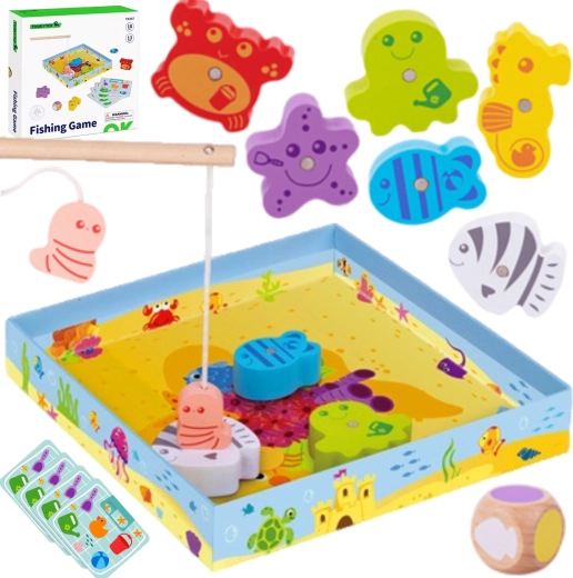 Juego de pesca magnética de madera TOOKY TOY para niños