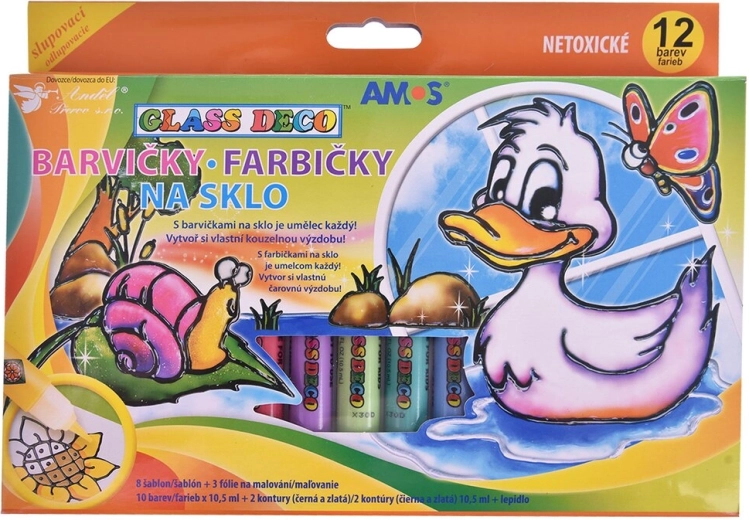 Pinturas para vidrio, set de 12 uds (10,5 ml)