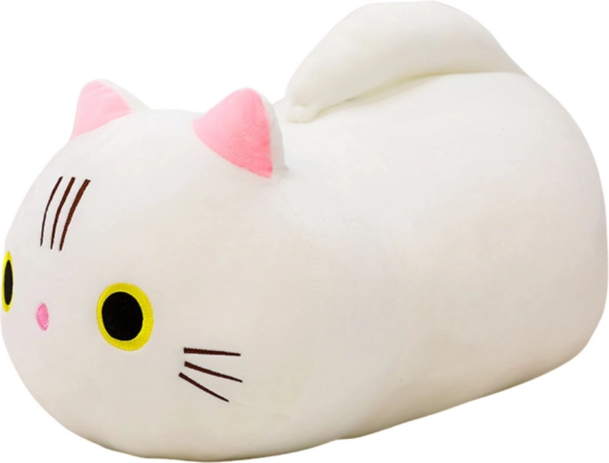 Peluche de gato blanco con cola larga 40 cm