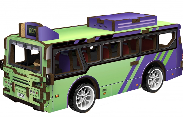 Puzle 3D de madera Autobús