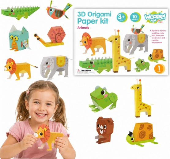 Set creativo WOOPIE ART&FUN de origami 3D de animales – 10 animales