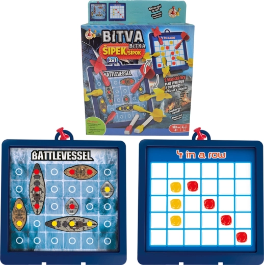 Studo Games batalla de dardos – juego magnético reversible 4 en línea y batalla naval