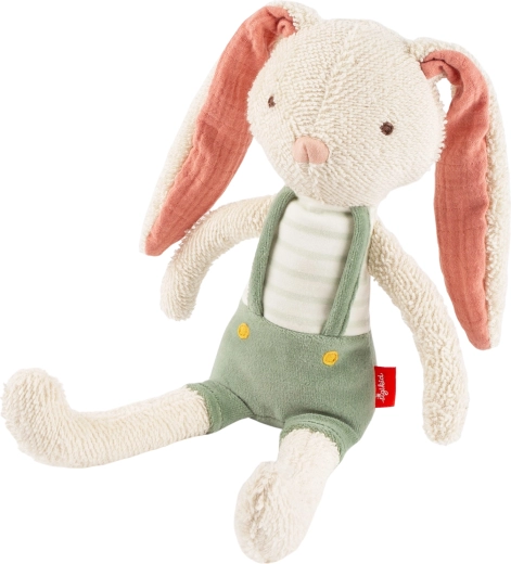 Sigikid primer conejito de peluche con pantalones cortos verdes 34 cm