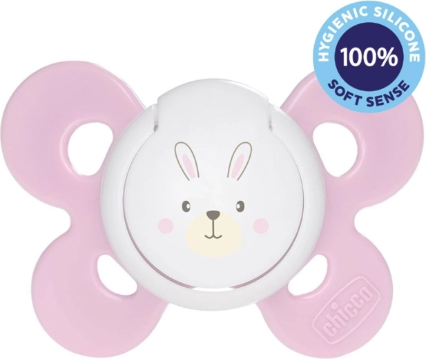 Chupete Chicco Physio Comfort de silicona 2–6 m, niña – conejito