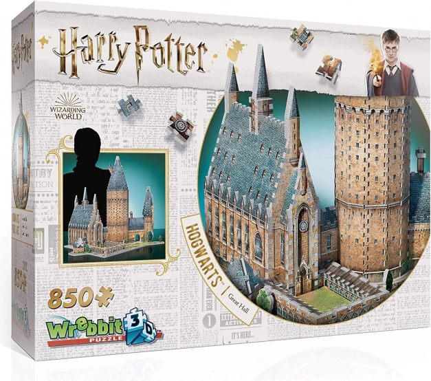 Puzzle 3D Wrebbit Harry Potter: Gran Salón de Hogwarts 850 piezas