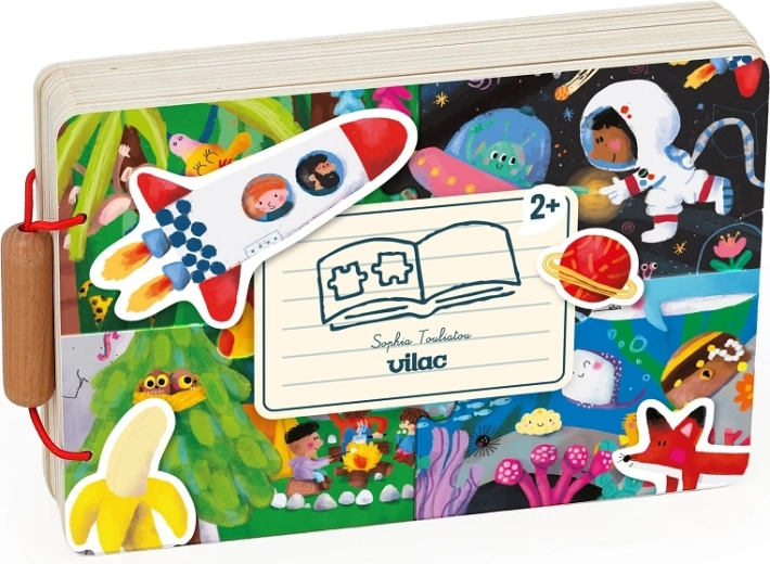Vilac libro de madera con puzle de aventuras