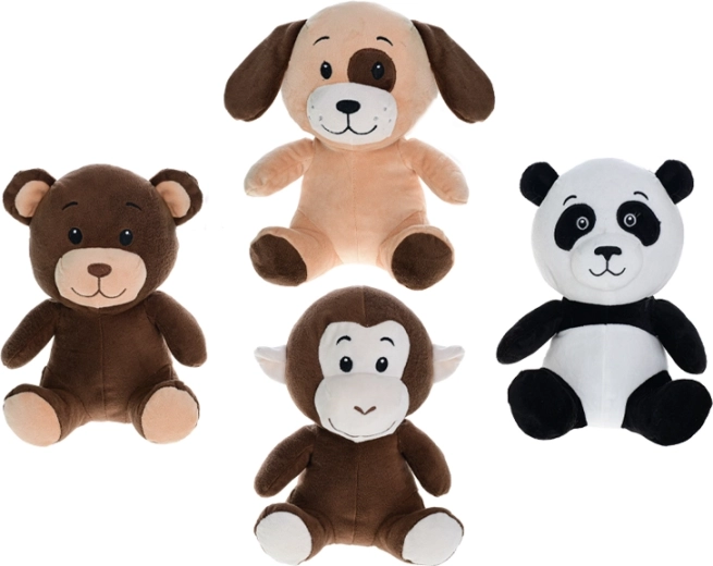 Animalitos de peluche 25 cm – osito sentado, panda, perro y mono