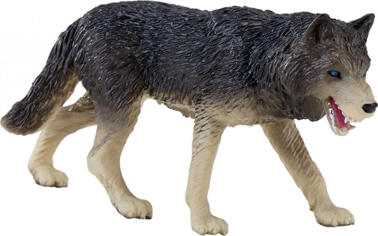 Figura de lobo del bosque Mojo – modelo realista pintado a mano