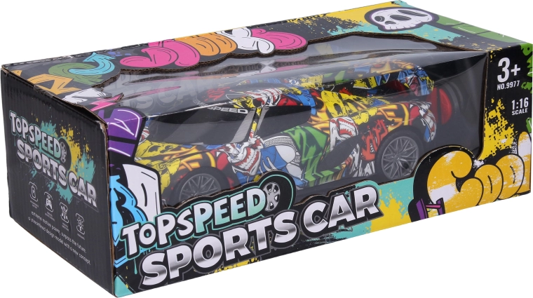 Coche RC graffiti con control remoto 24,5 cm - 1 pieza