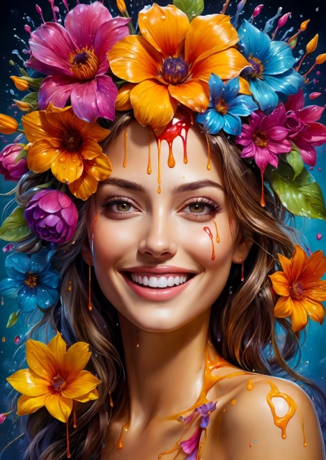 Puzzle ENJOY chica floral 1000 piezas