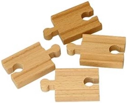 Trenes Babu: vía recta de madera 5 cm, 6 uds.
