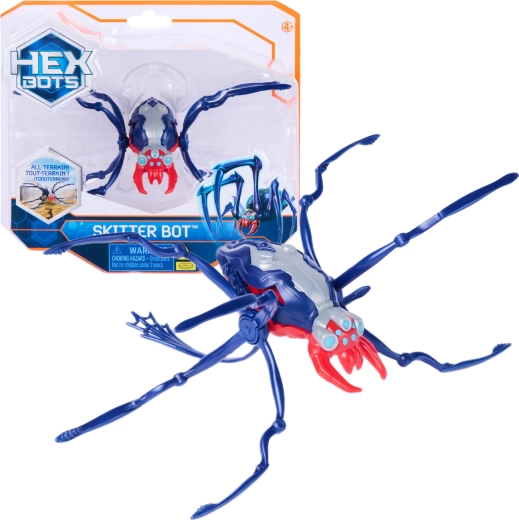 Spin Master Hex Bots Skitter Bot robot araña azul - 1 pieza