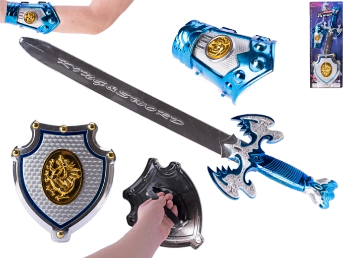 Set de caballero: espada de 56 cm y escudo para niños