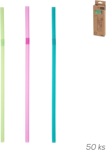 Pajita reutilizable para bebidas de UH con articulación, mezcla de colores (50 uds., 21 cm)