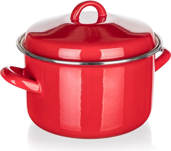 Olla esmaltada con tapa 20 cm 3,4 l roja MILTON