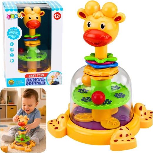 Juguete interactivo giratorio jirafa con bolitas giratorias para bebés