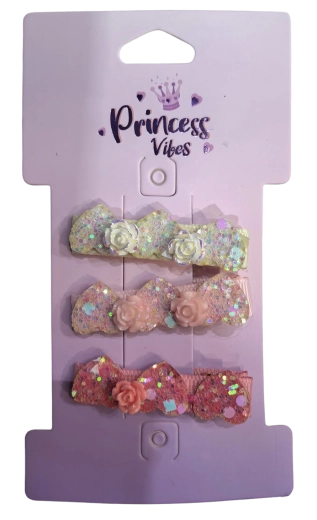 PINK juego de horquillas brillantes para el pelo con rosa, 3 uds.