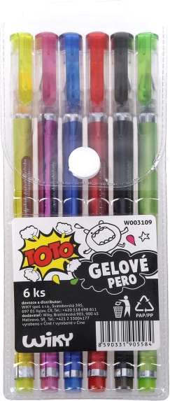 Bolígrafos de gel TOTO, set de 6 unidades