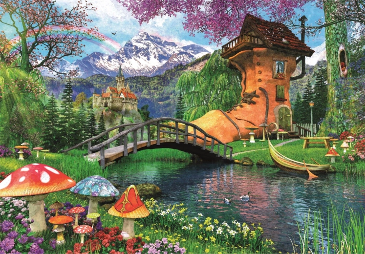 Puzzle Clementoni de 500 piezas – Casa de cuento con forma de bota