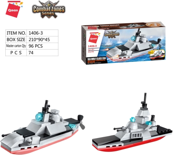 Portaaviones Qman barco Sea Wolf Class SSN 2 en 1