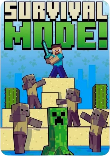 Manta de forro polar Minecraft 100 × 140 cm - 1 pieza