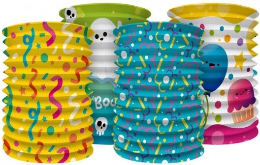 Farolillo cilíndrico de papel de colores 15 cm