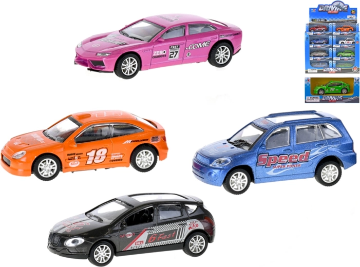 Coche de carreras metálico con retroceso, 9,5 cm - 1 unidad
