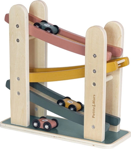 Pista de carreras de madera PETITE&MARS Milky Way Wood of Mars, 18m+, aurora pink