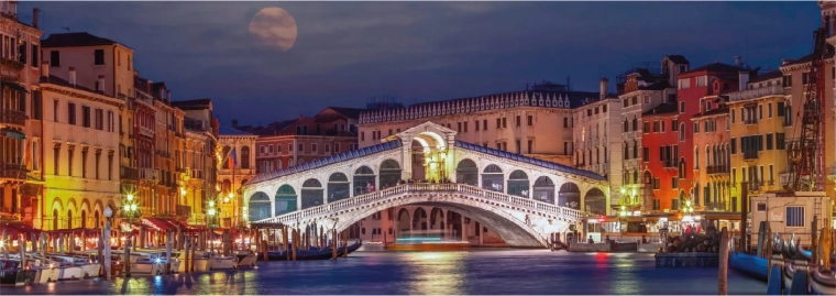 Motivo icónico de Venecia en belleza panorámica