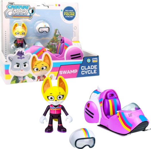 Figura de The Creature Cases Kit Casey con motocicleta todoterreno para pantanos