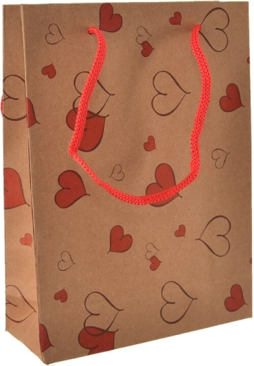 Bolsa de regalo con motivo de corazones 15 × 6 × 20 cm