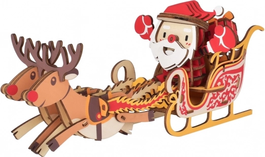 Woodcraft rompecabezas 3D de madera Trineo de Papá Noel