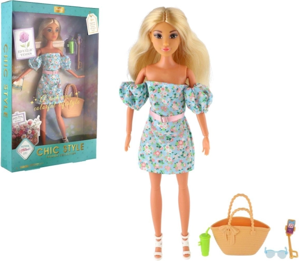 Muñeca Anlily con vestido floral, articulada y con accesorios 30 cm