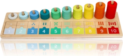 Tablero de madera para contar y emparejar 1–10 LELIN