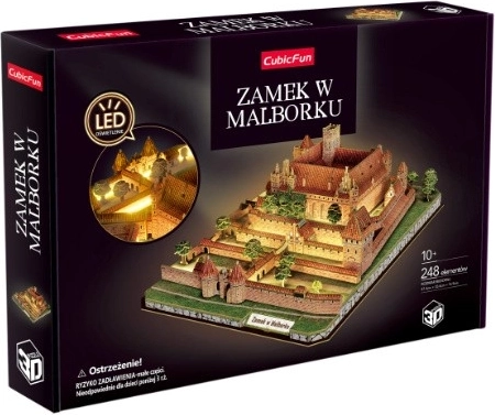 Puzzle 3D CubicFun castillo de Malbork con iluminación LED - 1 unidad