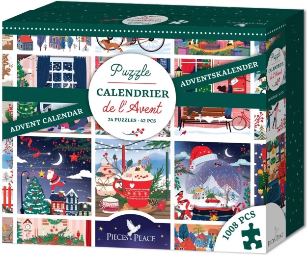Calendario de Adviento de rompecabezas Pieces & Peace, 24 × 42 piezas